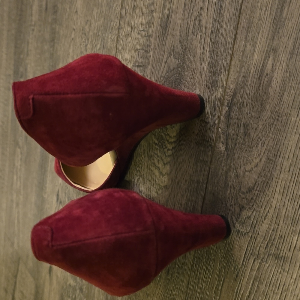Sole Society Jillian D’Orsay Wedge Shoes In Burgundy - 9 - Picture 3 of 6